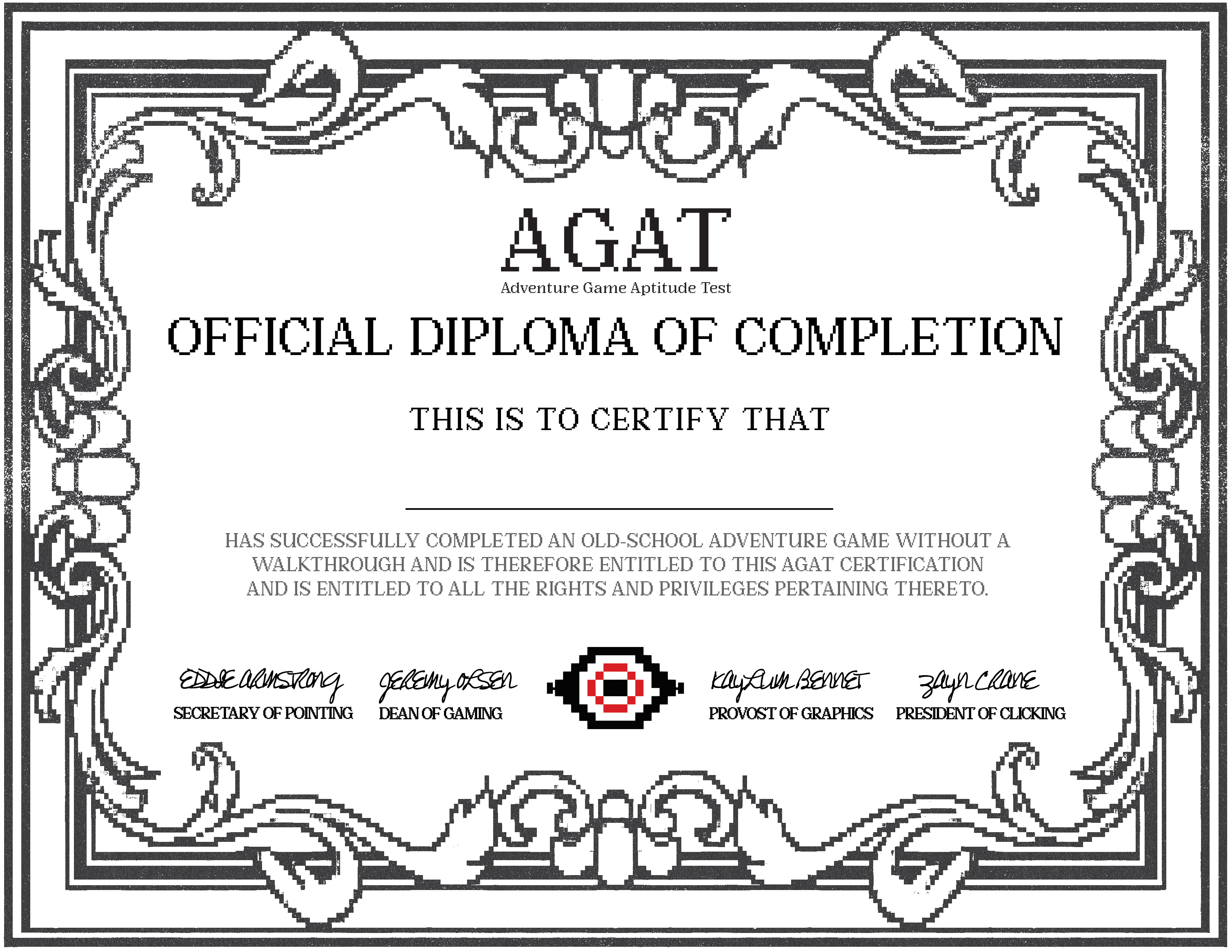 The Adventure Game Aptitude Test Diploma